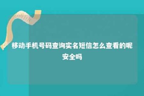 移下手机号码盘问实名短信怎么审查的呢清静吗