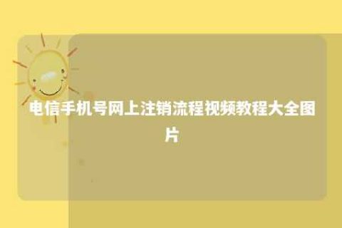 电信手机号网上注销流程视频教程大全图片